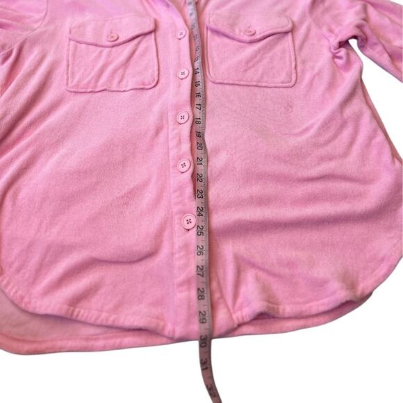EUC Good American Pink Terry Cloth Swim Coverup Shacket Size 3/4 or Lg / XL - Picture 7 of 9